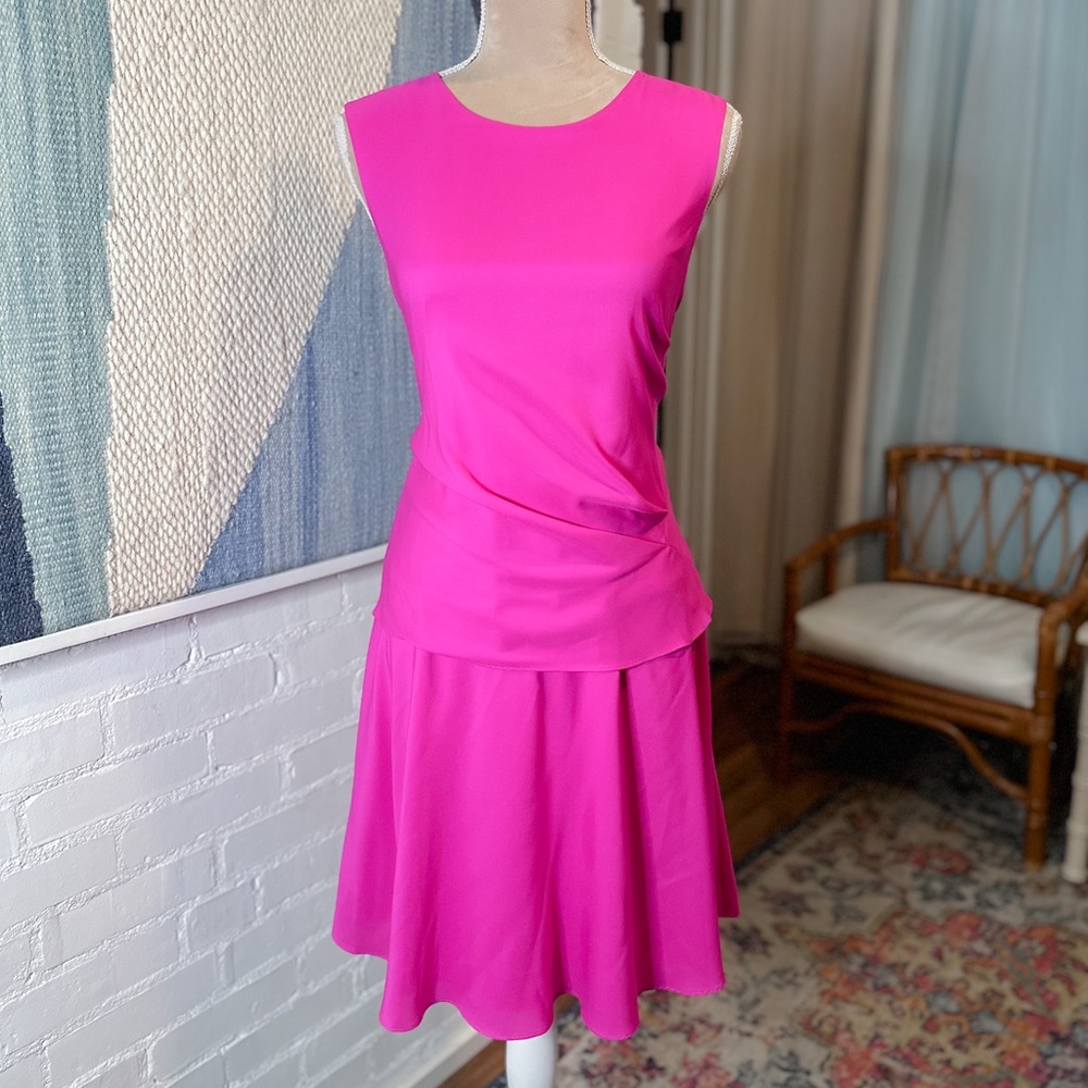 Donna Morgan Pink Flowy Tank Overlay Dress